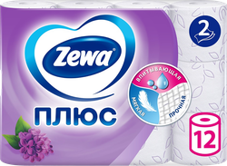 Бумага туалетная ZEWA Плюс Сирень 2-слоя, 12шт, вид