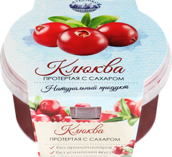 Клюква ЛУКОШКО протертая с сахаром, 200г, картинка