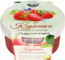 Клубника ЛУКОШКО протертая с сахаром, 200г, изображение