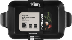 Форма для запекания HOMECLUB Matt Black 22,4x12,8x5,2см, керамика, Арт. OB-с10, 0.5л, изображение