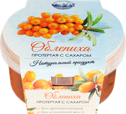 Облепиха ЛУКОШКО протертая с сахаром, 200г, фото