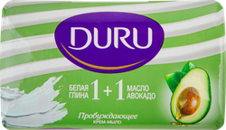 Крем-мыло DURU 1+1 Глина&Масло авокадо, 80г, детальное фото