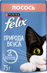 Корм влажный для взрослых кошек FELIX Природа вкуса Лосось в соусе, 75г, картинка