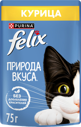 Корм влажный для взрослых кошек FELIX Природа вкуса Курица в соусе, 75г, детальное фото