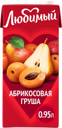Напиток сокосодержащий ЛЮБИМЫЙ Абрикосовая груша, 0.95л, детальное фото