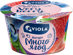 Изображение товара Йогурт VIOLA Very Berry с черникой и клубникой 2,6%, без змж, 180г