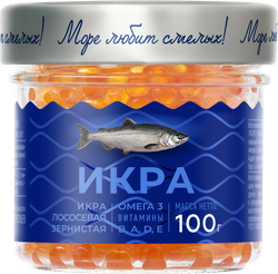 Икра лососевая ПУТИНА зернистая, 100г, картинка