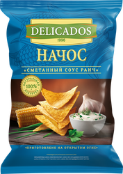 Чипсы кукурузные DELICADOS со вкусом соуса Ранч, 150г, вид