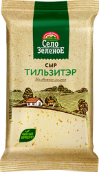Сыр СЕЛО ЗЕЛЕНОЕ Тильзитэр 50%, без змж, 180г, вид