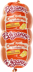 Колбаса вареная ВЯЗАНКА Сливушка, с сыром, 400г, вид