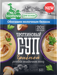 Крем-суп протеиновый BIONOVA Грибной, 20г, крупный план