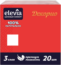 Салфетки бумажные ELEVIA Цветные 3-сл 33х33см, картинка