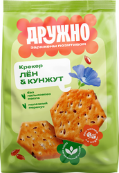 Крекер ДРУЖНО лен и кунжут, 200г, детальное фото