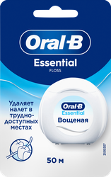 Зубная нить ORAL-B вощеная, без вкуса, 50м, детальное фото