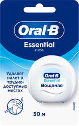 Зубная нить ORAL-B вощеная, без вкуса, 50м, фото