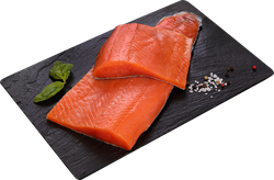 Форель Радужная малосоленая ЛЕНТА FRESH филе на коже, весовая, детальное фото