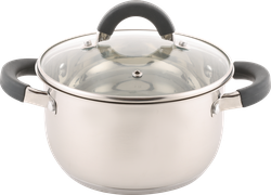 Кастрюля HOMECLUB Comfort, с силиконовыми ручками, нержавеющая сталь, индукция, 3.5л Арт. GS-5, крупный план