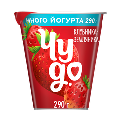 Йогурт ЧУДО Клубника, земляника 2%, без змж, 290г, вид