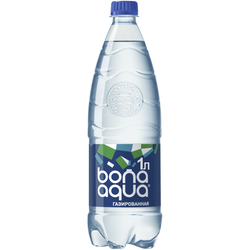 Вода питьевая BONA AQUA газированная, 1л, крупный план