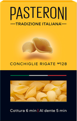 Макароны PASTERONI Conchiglie Rigate №128,&nbsp;группа А высший сорт, 400г, изображение