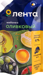 Майонез ЛЕНТА Оливковый 67%, 380мл, изображение