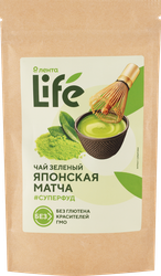 Чай зеленый ЛЕНТА LIFE Японская матча Премиум, порошковый, 40г, крупный план