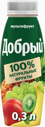 Нектар ДОБРЫЙ Мультифрукт, обогащенный провитамином А, 0.3л, картинка