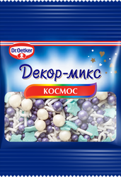 Посыпка кондитерская DR.OETKER Декор-микс Космос, 10г, крупный план