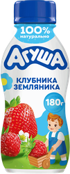 Йогурт питьевой детский АГУША Клубника, земляника 2,7%, с 3 лет, без змж, 180г, фото