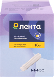 Тампоны ЛЕНТА Normal с аппликатором, 16шт, изображение