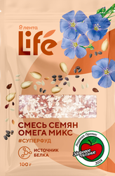 Смесь семян ЛЕНТА LIFE Омега микс, 100г, фото