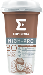 Напиток кисломолочный EXPONENTA High-pro Кокос, миндаль обезжиренный с высоким содержанием белка, без змж, 250г, детальное фото
