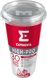 Напиток кисломолочный EXPONENTA High-pro Клубника, арбуз обезжиренный с высоким содержанием белка, без змж, 250г, фото