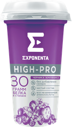 Напиток кисломолочный EXPONENTA High-pro Черника, земляника обезжиренный с высоким содержанием белка, без змж, 250г, изображение