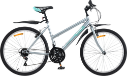 Велосипед Life 26" 18 скоростей, серо-бирюзовый, Арт. LFE26ST-UW, фото