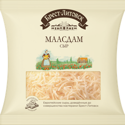Сыр БРЕСТ-ЛИТОВСК Маасдам, тертый 45%, без змж, 200г, фото