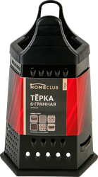 Терка HOMECLUB Onyx 6-ти гранная, 12x12x23см, нержавеющая сталь, пластик, фотография