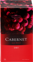 Вино TRADITIONAL WINE Каберне сортовое красное сухое, 2л, изображение