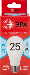 Лампа светодиодная ЭРА RED LINE LED A65-25W-840-E27 R Е27/E27 25Вт, груша, нейтральный белый свет Арт. Б0048010, вид