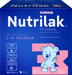 Напиток молочный NUTRILAK Premium 3, с 12 месяцев, 900г, вид