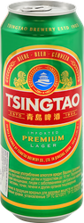 Пиво светлое TSINGTAO Lager пастеризованное 4,7%, 0.5л, фото