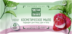 Мыло косметическое ЧИСТАЯ ЛИНИЯ Клубника и базилик, 75г, фото
