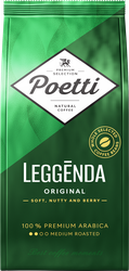 Кофе зерновой POETTI Leggenda Original натуральный жареный, 250г, детальное фото