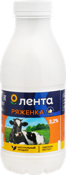 Ряженка ЛЕНТА 3,2%, без змж, 420г, крупный план