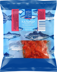 Кальмар сушено-вяленый&nbsp;WISH FISH По-Шанхайски, с перцем и кунжутом, стружка, 70г, крупный план