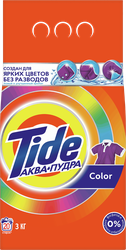 Стиральный порошок для цветного белья TIDE Аквапудра Color, автомат, 3кг, крупный план