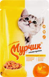 Корм консервированный для кошек МУРЧИК с курицей, 75г, вид