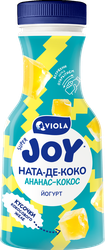 Йогурт питьевой VIOLA Ананас-Кокос, безлактозный 1,1%, без змж, 250г, фотография