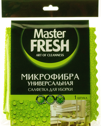 Салфетка для уборки MASTER FRESH 30x30см, универсальная, микрофибра, крупный план