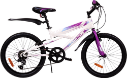 Велосипед ACTIWELL Junior 20" 6 скоростей, бело-пурпурный, Арт. JUN20ST-U, фото